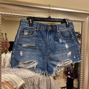 Denim High waisted shorts